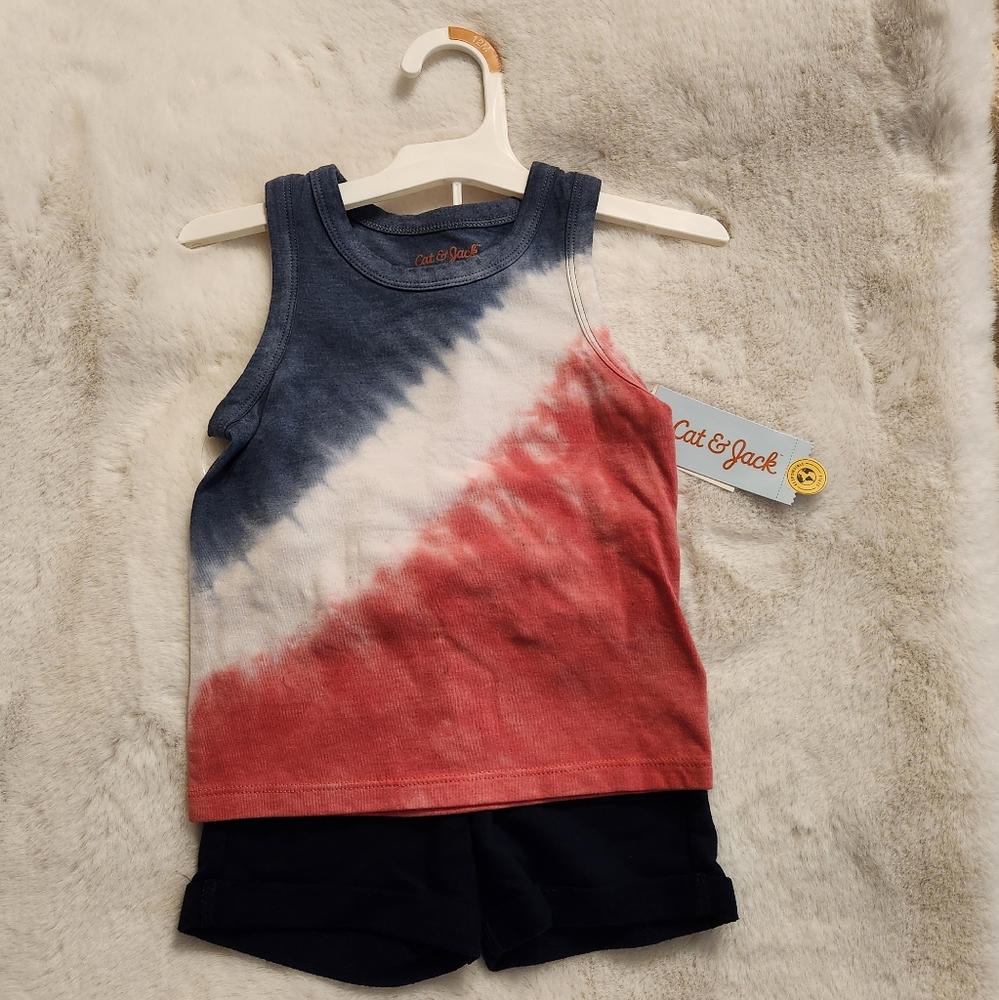 Cat & Jack Tie Dye Tank & Short Two Piece Set New With Tag Size 12 mos